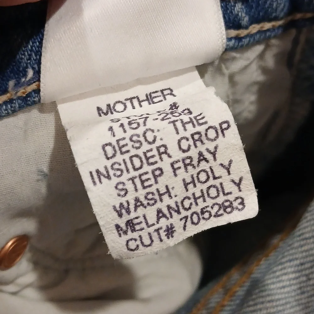 Mother Superior The Insider Crop Step Fray Jeans In Holy Melancholy Size 28